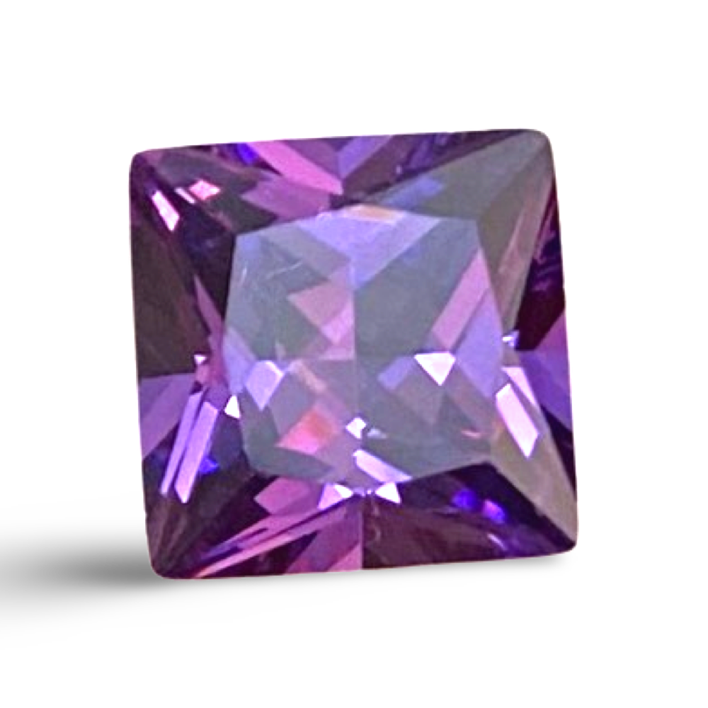 10mm Princess Amethyst Cubic Zirconia AAAAA quality Lab-grown Loose Gemstones : Set of 2